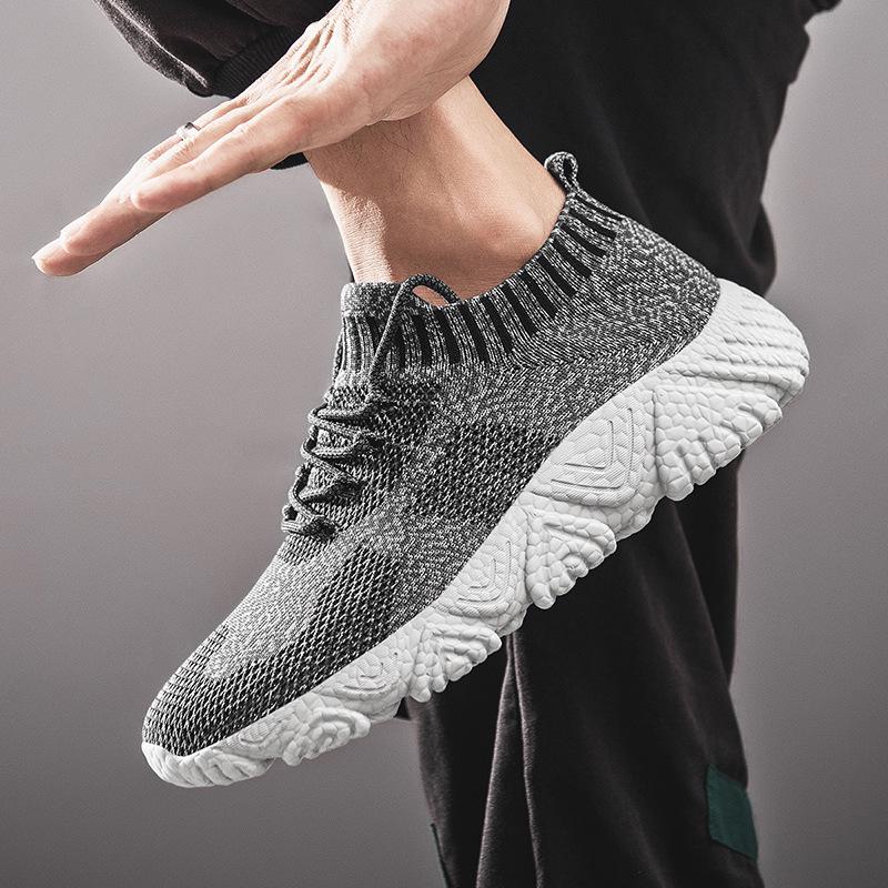 Scarpe da Corsa da Uomo Taglie Forti in Rete Flyknit - Sneakers Casual alla Moda Stile Coreano