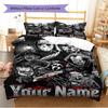 Name Custom Horror Themed Pattern Bedding Set Quilt Cover Pillowcase Home Decor Gift (1 * Duvet Cover + 2 * Pillowcase, Without Core)