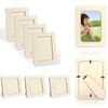 1/5Pcs Unfinished Blank Wooden Photo Frame Desktop Display Stand Office Display