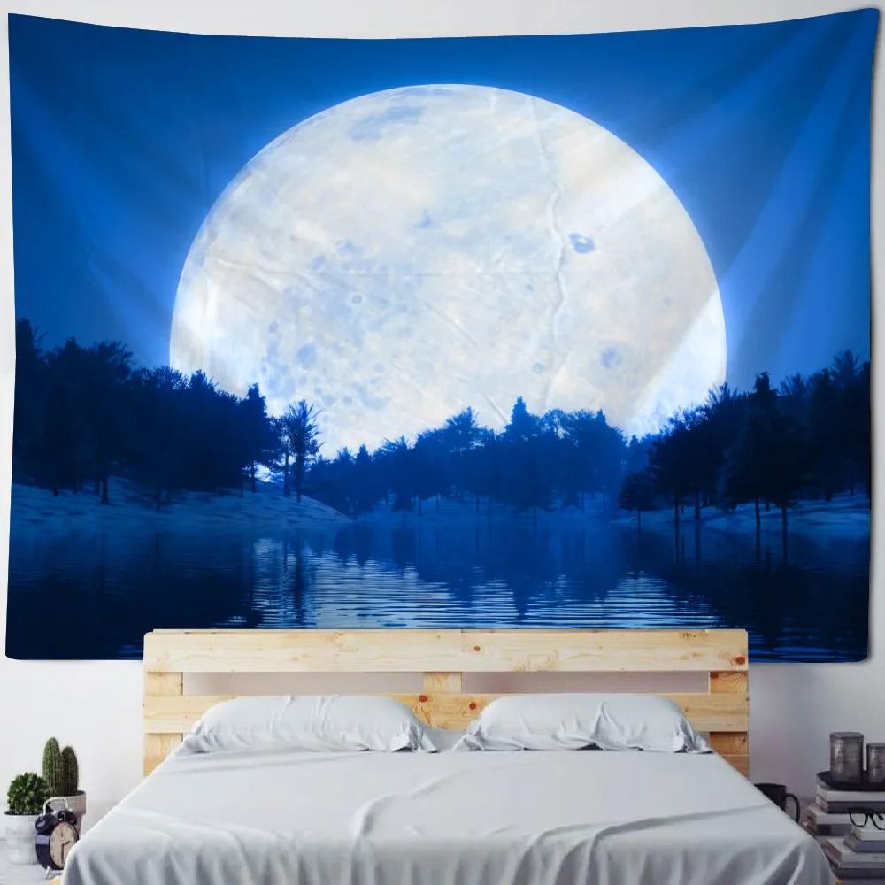 Starry Sky Universe Wall Hanging Tapestry Polyester Fabric Yoga Bed Sheet Beach Mat Living Room Bedroom Home Decoration