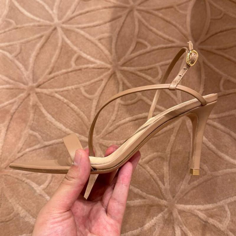 Fashion Black Pointed-Toe Stiletto High Heels For Women, 2025 Summer New Style Cross-Strap Sexy And Elegant Open-Toe One-Shoulder Buckle