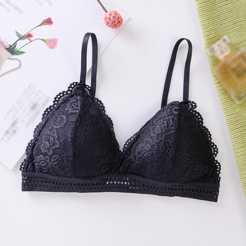 Women Bra Triangle Cup Lace Bra Without Steel Sling Beautiful Back Thin Bras
