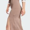 adidas Originals Adicolor Classics V-Neck Three-Quarter Sleeve Side Slit Maxi Dress Women Shadow-Brown JX5193