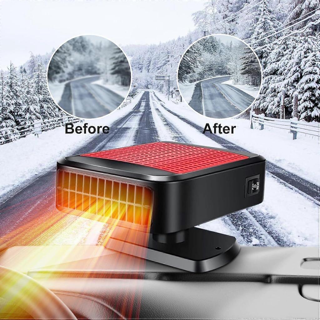 12V Portable Car Heater, 200W Fast Heating Defroster 2 In 1 Automobile Windshield Fast Heaters Car Heater That Plugs Into Cigarette Lighter for Car, S