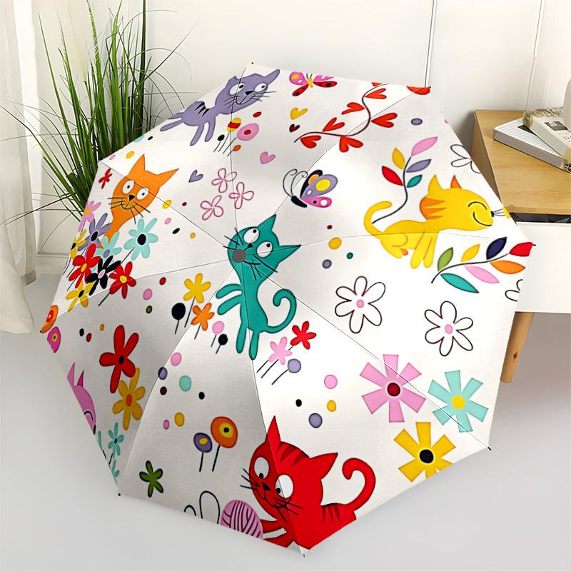 1pc Cat Garden Decor Automatic Open/Close Umbrella - Compact Travel Umbrella, Gift for Birthdayyy251208141