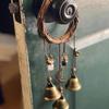 Rattan Ring Witch Bells Protection Door Witch Wind Chimes Wreath Handmade Hanging  Magic Wind Chimes for Home Door Home Decor