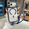 Luxury Lanyard Clear Slim Acrylic Magnetic Phone Case For iPhone 17 16 15 14 13 12 Pro Max For Magsafe Wireless Charging Cover