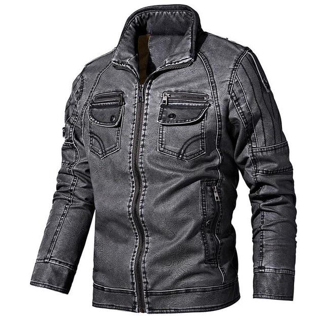 men's tactical leather jacket