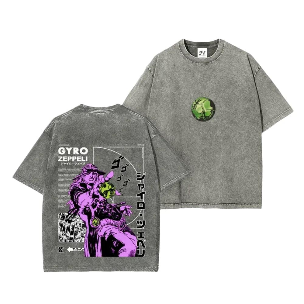 Anime JoJo's Bizarre Adventure Tričko Yk Prané Bavlněné Tričko Letní Krátký Rukáv Ležérní Volná Trička Topy Pánské Unisex Oblečení