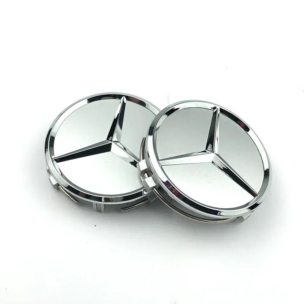 AAVL1 Mercedes Benz wheel center cap 4pcs black 75mm Hubcap For Mercedes w204 w211 w205 W212 amg w203 w213 w124 w176 w177 accessories