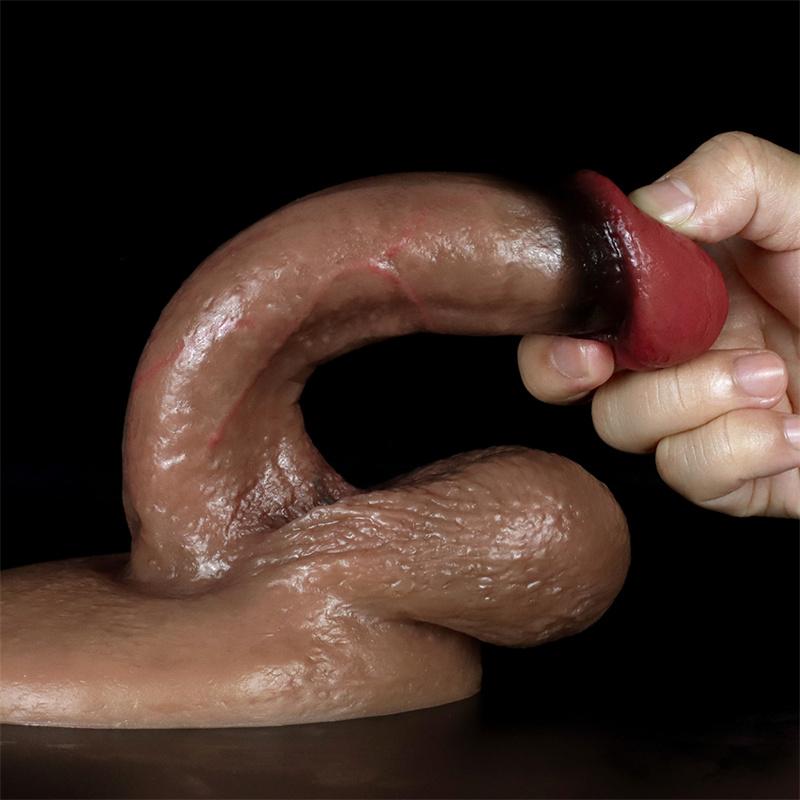 Super Soft Liquid Silicone Penis Female Manual Super Realistic Large Suction Cup Dildo Penis Orgasm Masturbation Device