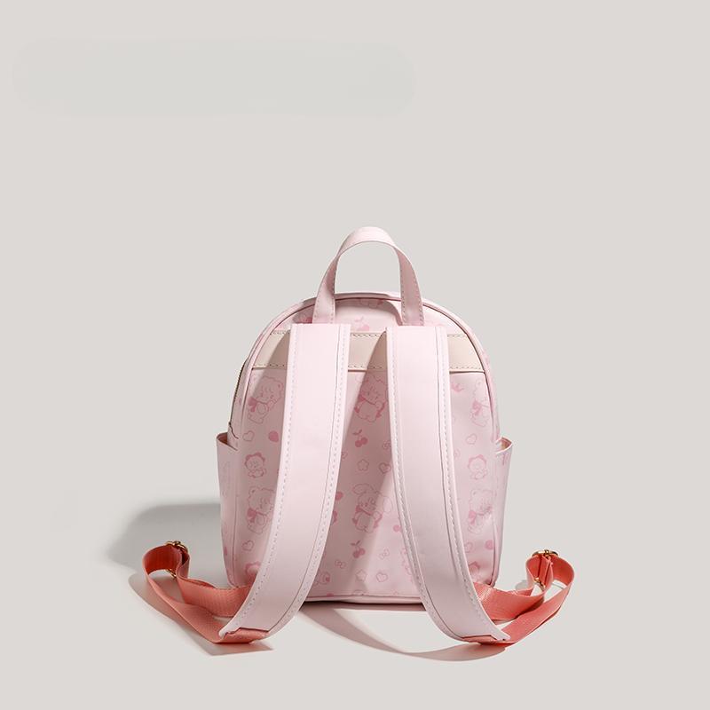 Summer Pink Backpack Bag Female Texture Fashion Commuter Small Backpack Schoolbag Female
