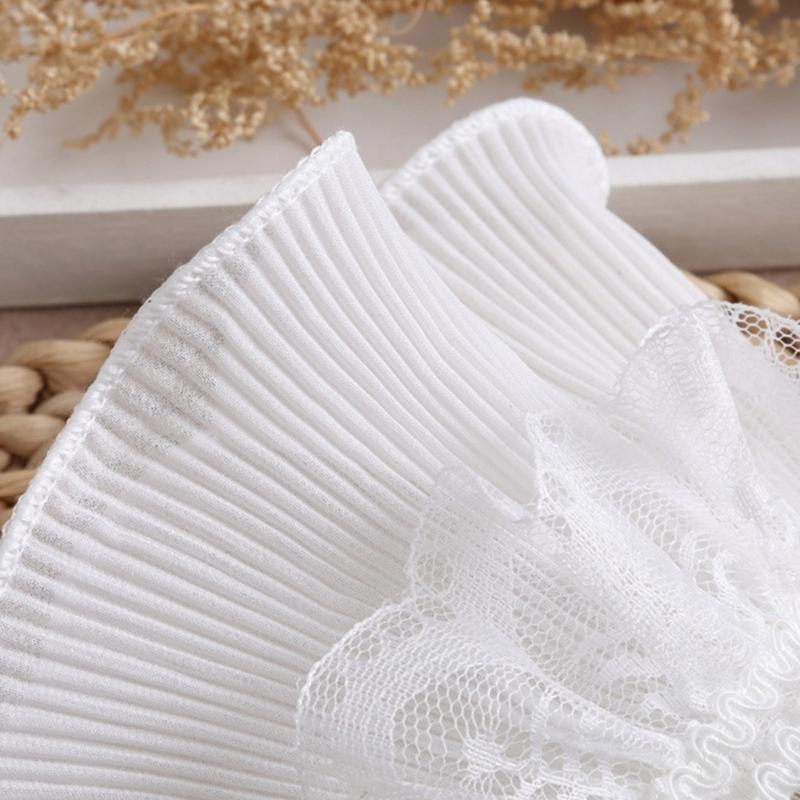 Removable Shirt Pleated Flared Sleeve False Cuffs White Color Pleated Wristband Decorative Women Clothing Accessories