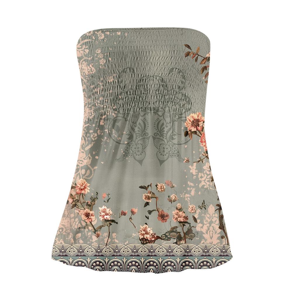 Topy tubowe dla kobiet, słodka seksowna koszulka bez rękawów z nadrukiem na ramionach