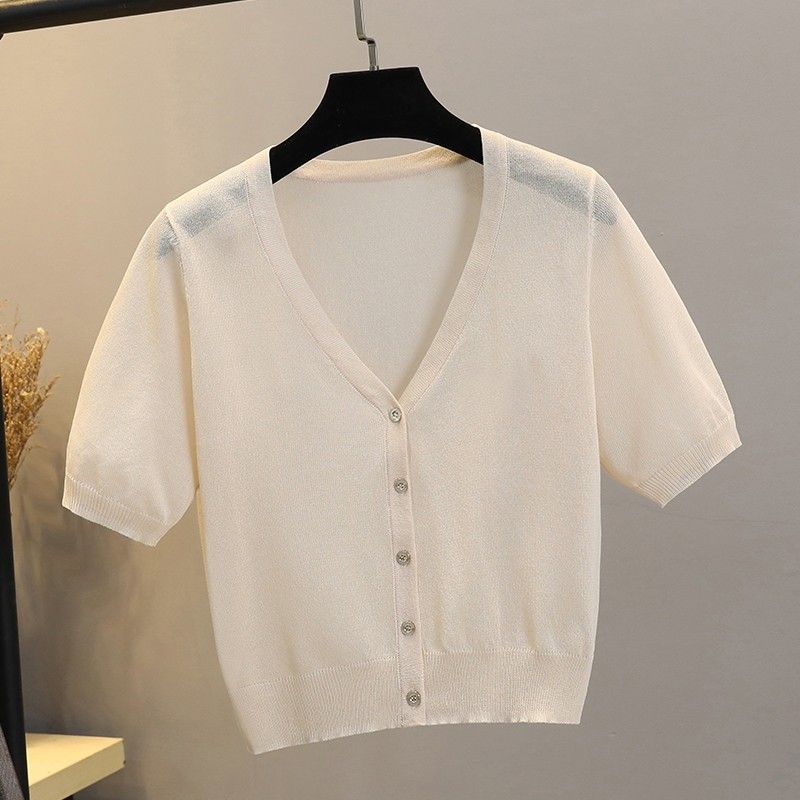 Ice Silk Thin Small Waistcoat Outer Skirt Knitted Cardigan