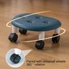 1PC with Wheels for Household Living Imitation Leather Portable Small Stool Universal Wheel Pulley Low Stool Silent Mobile