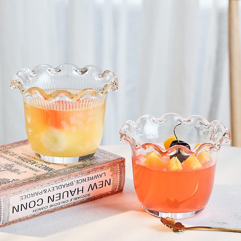 Mesopotamische Glas-Dessertschale: Eisbecher mit kurzen Beinen, Eis am Stiel Halter, Milchshake und Milchteetasse