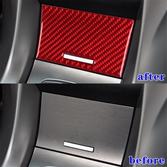Red Carbon Fiber Interior Center Storage Cover Trim Sticker For Acura TL 2009-14