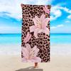 1 Stück modisches leopard-print-blumenmuster großes strandtuch, ein unverzichtbares schnelltrocknendes saugfähiges handtuch für strand, schwimmen und urlaub