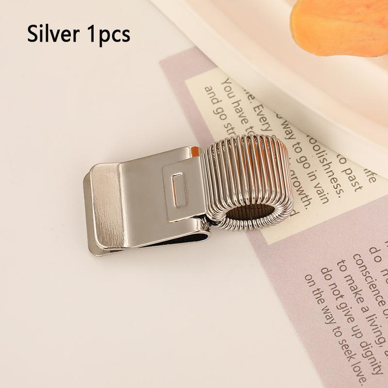 1pcs Metal Pen Clip with Spring Securely Holds Notebook Paper Minimalist Desktop Organizer Ideal for School and Office Use
