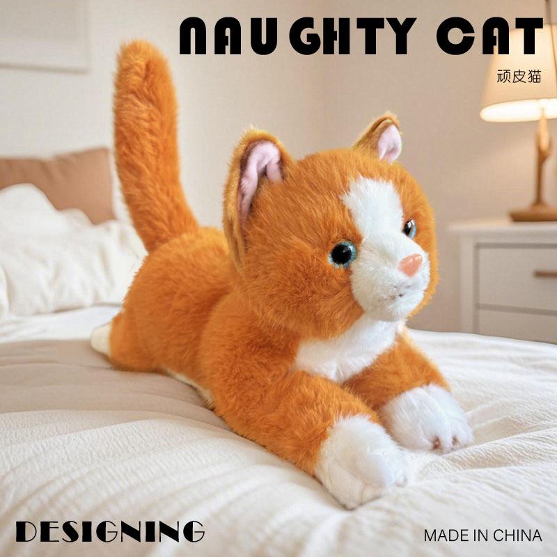 5 Colors Kitten Doll Cute Simulation Cat Plush Toy Soft Stuffed ReaListic Animal Kitty Model Kids Girls Creative Room Decor Gift