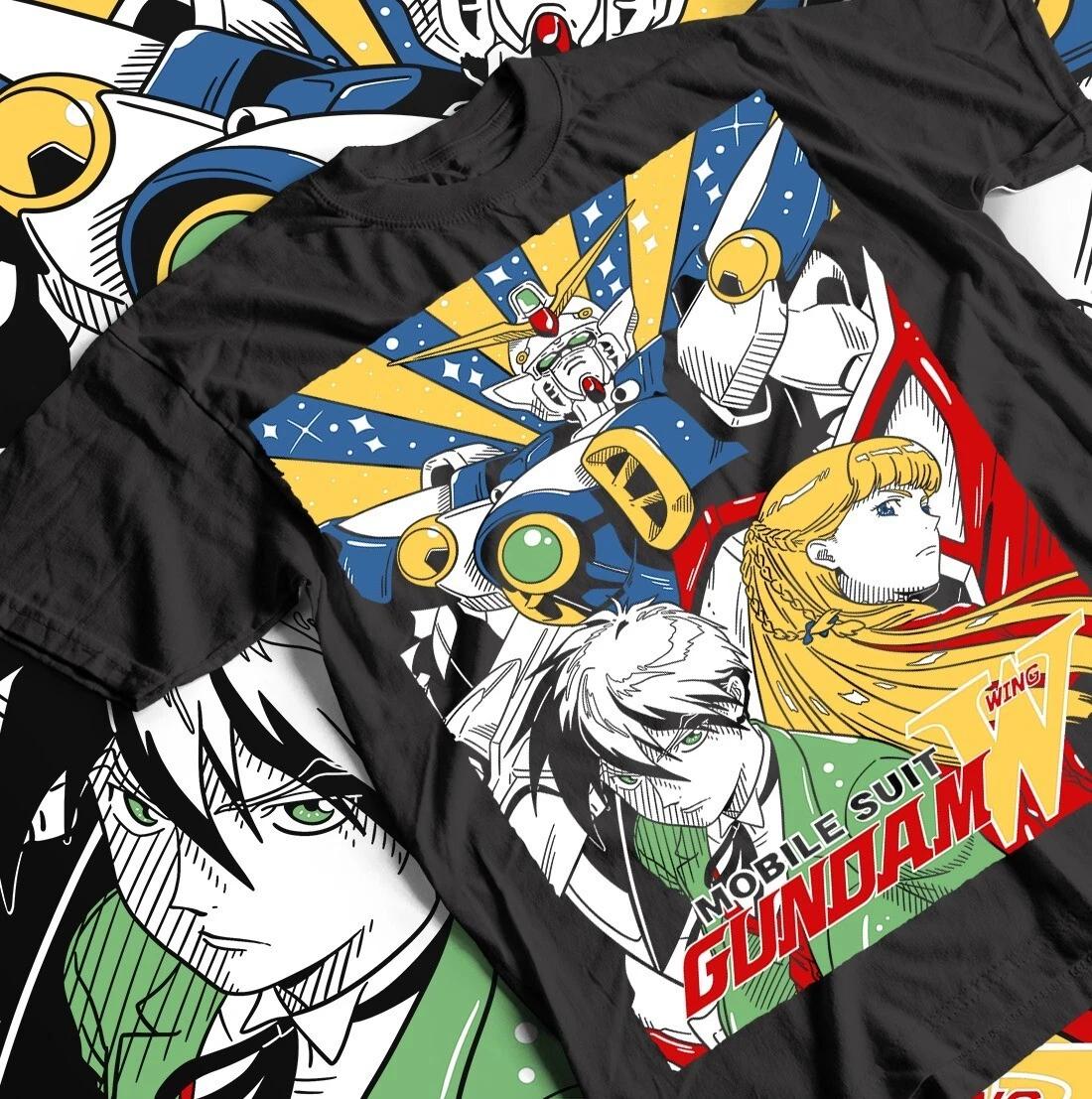 

Футболка Gundam Wing, Футболка с японским аниме, Футболка с мангой, Футболка с графическим рисунком, Все S