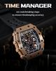 TSAR BOMBA Men's Skeleton Automatic Watch Ceramic Japanese Movement Tonneau Silicone Strap 50M Water Resistant Luminous Luxury Business Fashion Sports