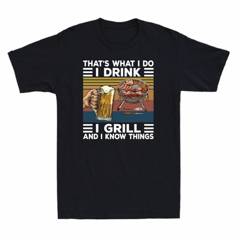Retro And Drink Bbq TShirt Grill I Know I Thats Shirt Do Things I Beer I What S