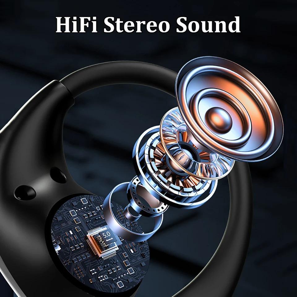 Wireless Ear Hook Earphones with Bluetooth 5.4 and HiFi Stereo Sound