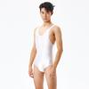 Herren Overall Sexy Skinny Ärmellos Seidig Hohe Elastizität Nachtwäsche Einfarbige Herren Bodysuit Glatte Unterwäsche Tägliche Kleidung
