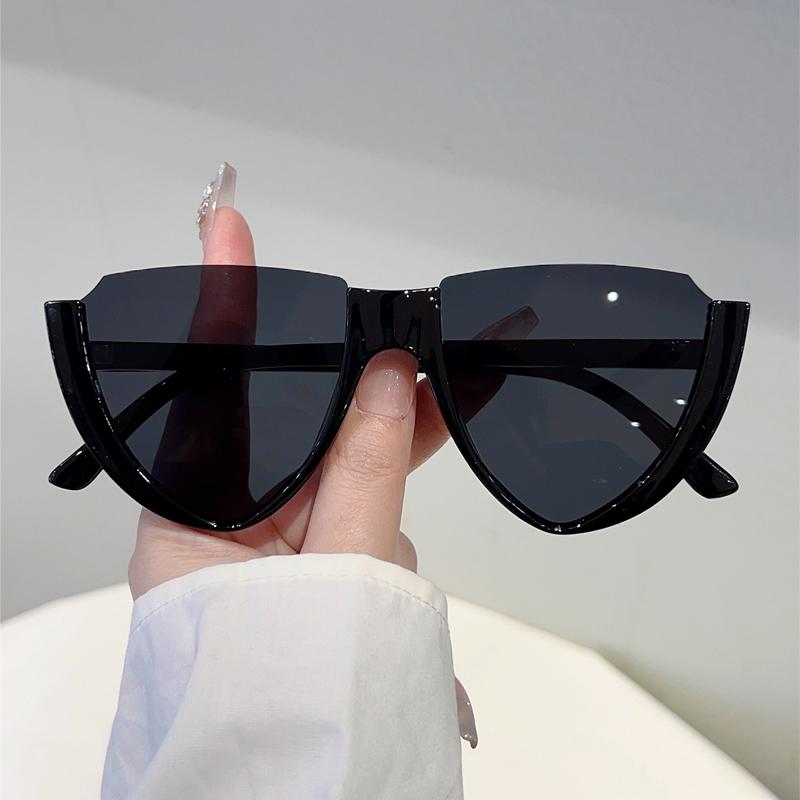Triangle Shaped Sunglasses New in Fashion Semi-rimless Gradient Shades Trendy Brand Design Casual Decor Sun Glasses