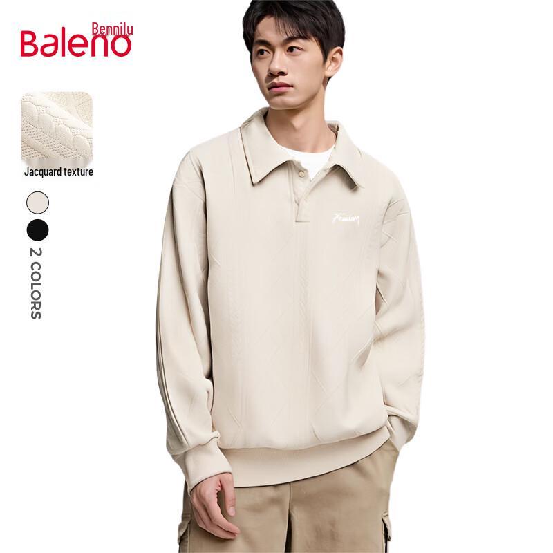 

Baleno Men s Heavyweight Jacquard Polo Collar Sweatshirt 2XL