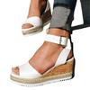 2023 Women's Plus Size Peep Toe Wedge Sandals - European & American Fashion with Buckle Strap