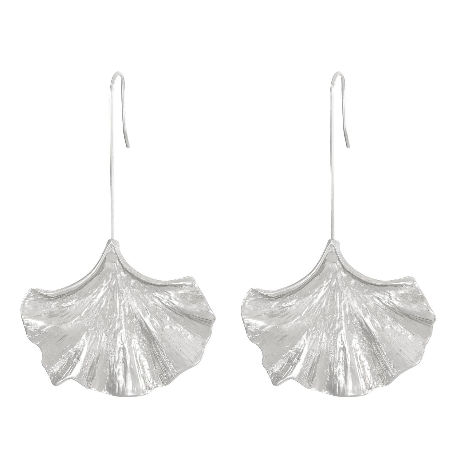 Fashion Long Gold Ginkgo Leaf Drop Earrings For Women Jewelry Trending New Women s Exaggerated Silver Earrings