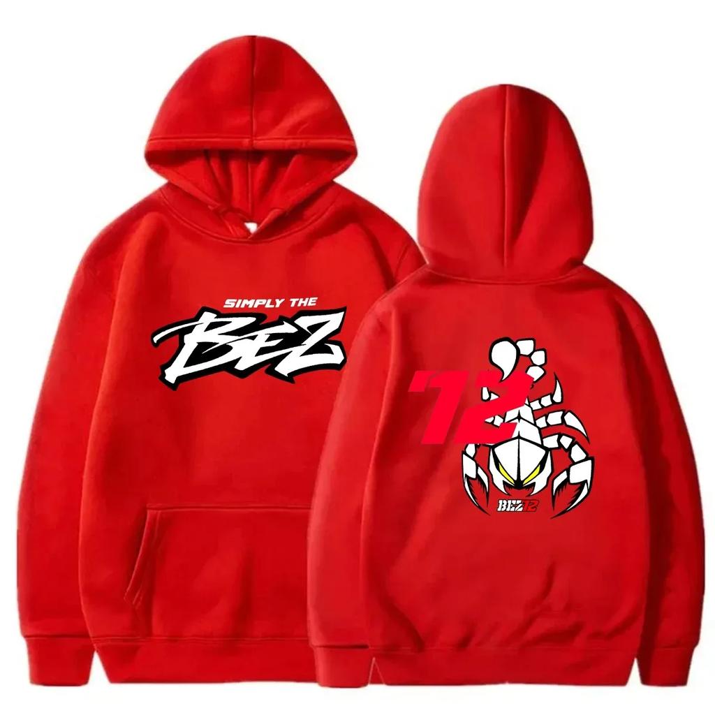 Herbst Motorradrennen 72 Fahrer Fan Print Hoodie Herren und Damen Herbst Top Hoodie Marco Bezzecchi Warmer Hoodie