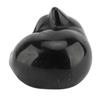 Cat Crystal Statue Compact Multifunctional Cute Crystal Sleeping Cat Decoration for Home Obsidian (Black Stone)