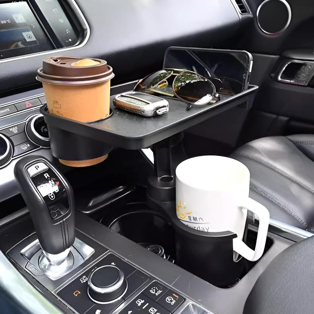 Car Drink Holder (2 in 1 Design) with Tray, Cup Holder, Drink and Food