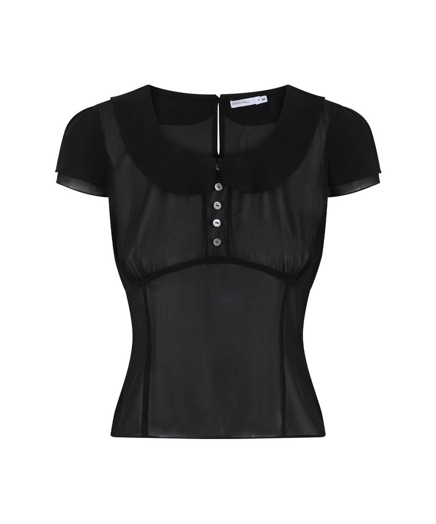 Leijeumiya One Sheer Blouse [Black]
