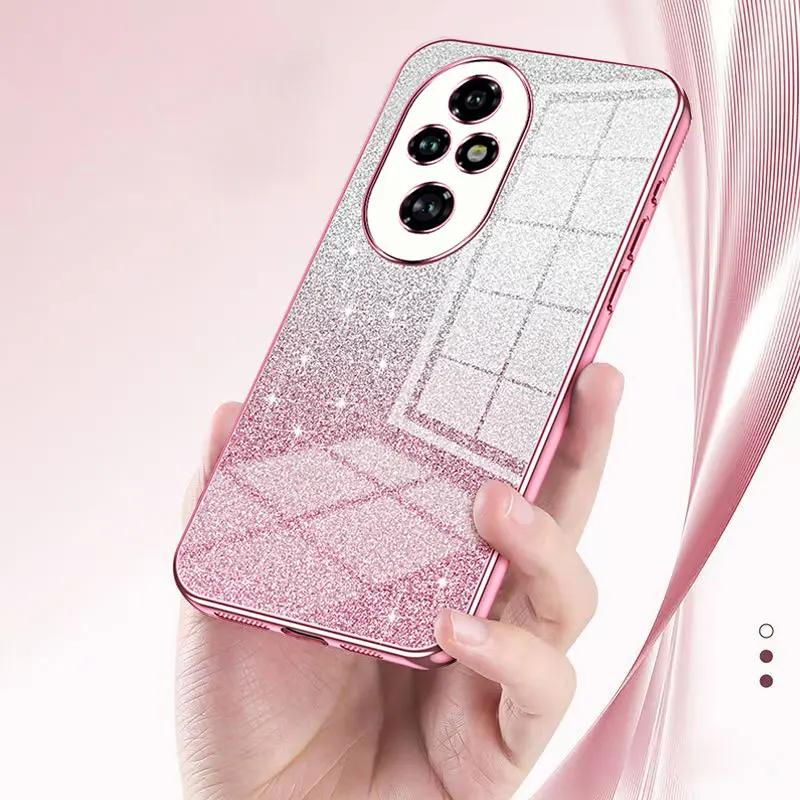 Honor200 5G Fashion Plating Bling Glitter Case For Huawei Honor 200 Lite X8 X6 X6s X8a Shockproof Shiny Case Honor200pro Cover