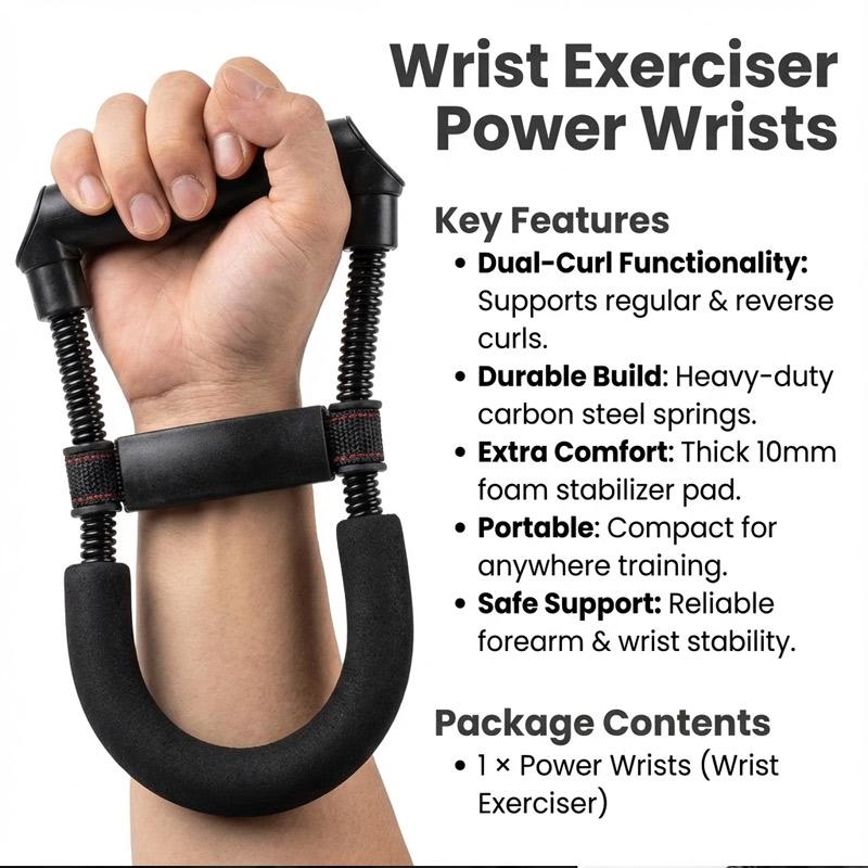 Adjustable Wrist Forearm Strengthener Exerciser Power Wrists Grip Trainer Arm Wrestling Finger Strength Portable Home Fitness