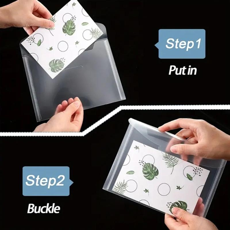 50 Pcs Die Cut Storage Bag Clear Plastic Envelopes Pockets Stamp Storage Pocket Die Cuts Pockets