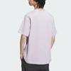 Adidas Logo Sports Casual Solid Color Round Neck Short Sleeve Drop Shoulder T-Shirt Unisex T-Shirt Silver Purple JI9067