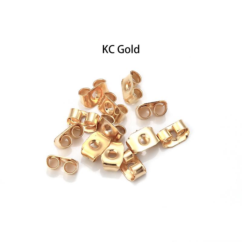 

200Pcs/Lot Iron Gold Color Butterfly Scrolls Ear Post For Jewelry Making DIY Blocked Caps Studs Earring Backs Stopper Supplies 3.7x5mm 200Pcs