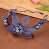 Elegant Handmade Rhinestone Flower & Butterfly Bridal Headband/Vine Jewelry