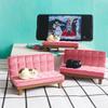 Watching TV Hands-Free Craft Decor Resin Desktop Stand Phone Holder Pink Sofa Cat Phone Supports