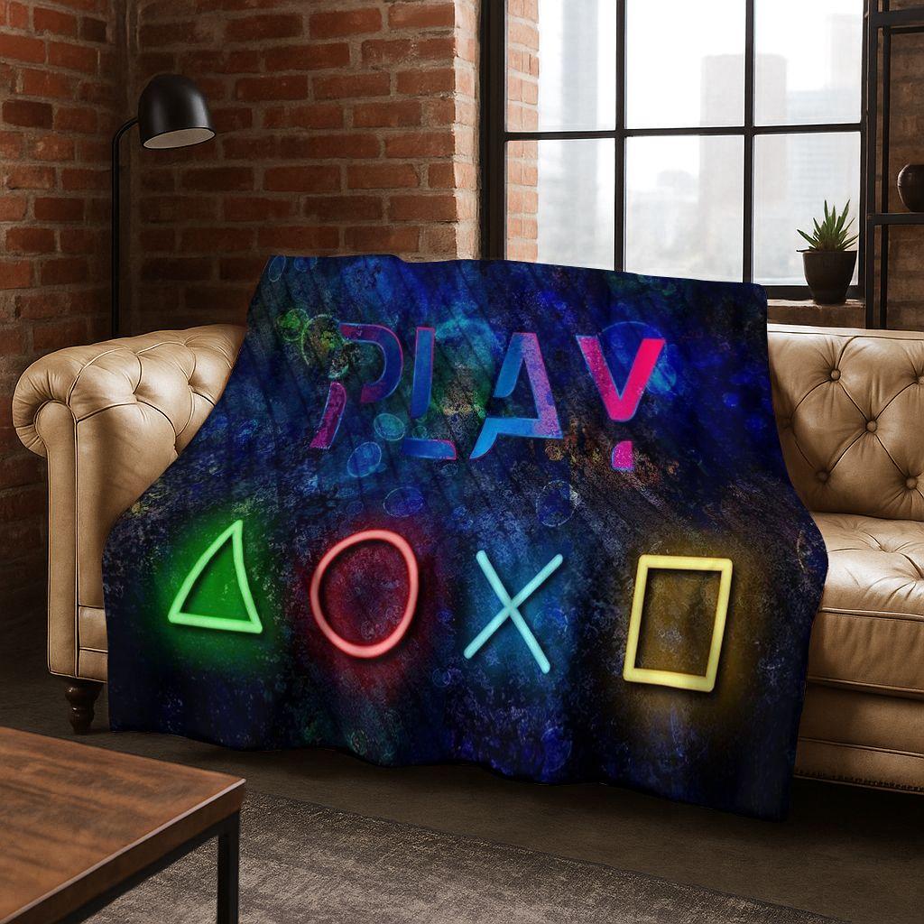 26 Style Gamer Zone Game Controller Flannel Blanket,Warm and Cozy Soft Throw Blanket for Home Bedroom Bed Sofa Travel Cover Kid