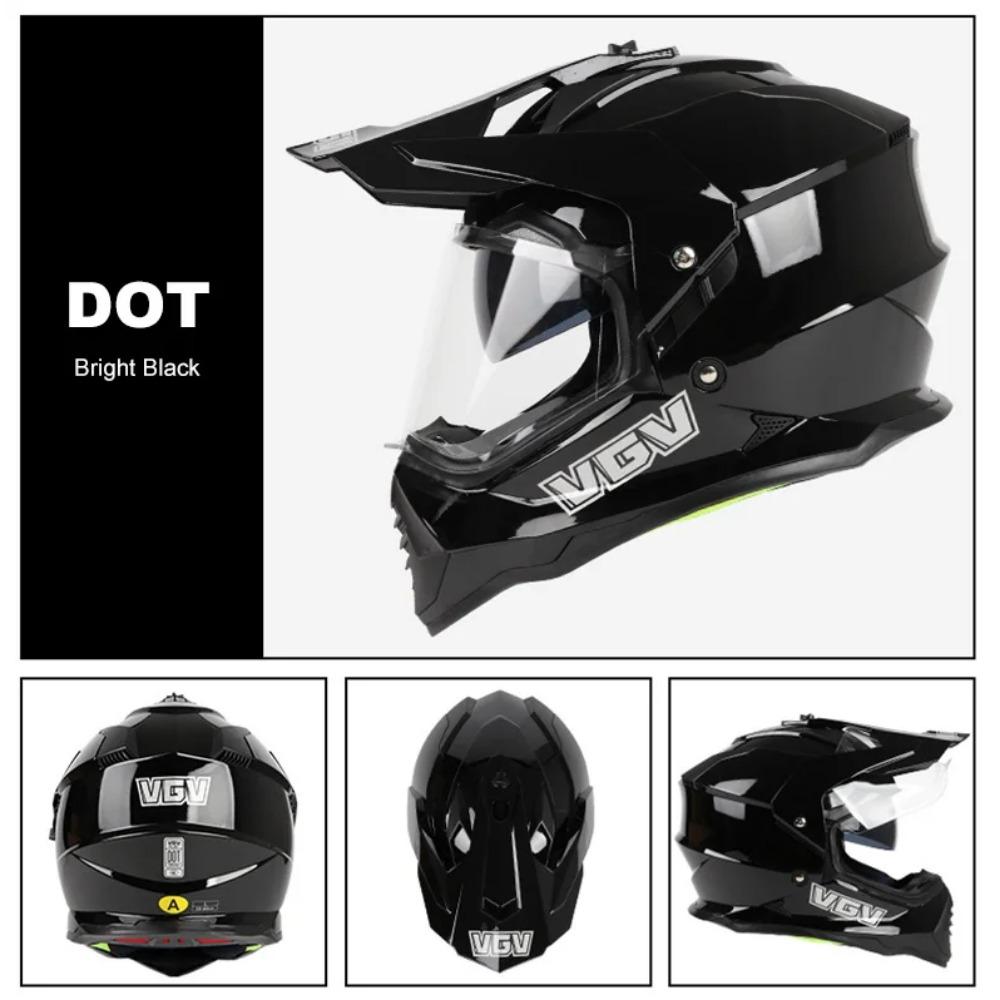 Full Face Off-Road Motorcycle Helmet with Windproof Face Shield and Integrated Sun Visor, DOT & ECE Certified, Lightweight ABS C