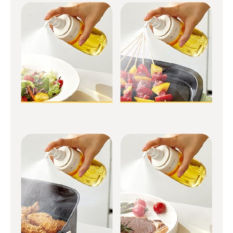 Lebensmittelechte Öl-Sprühflasche mit verstellbarer Düse für Heißluftfritteusen-Gebrauch, auslaufsicherer Öl-Zerstäuber-Spender, Küchenwerkzeug