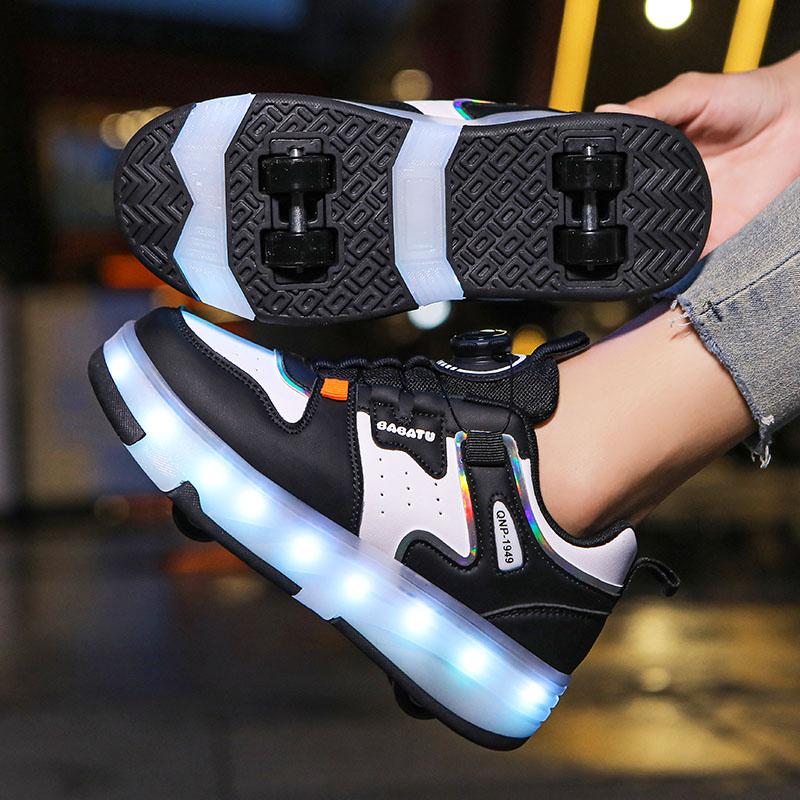 Kid's Luminous Sneakers Running Shoes Children's Glowing Sneakers with Charging Boy Luminous Sneakers