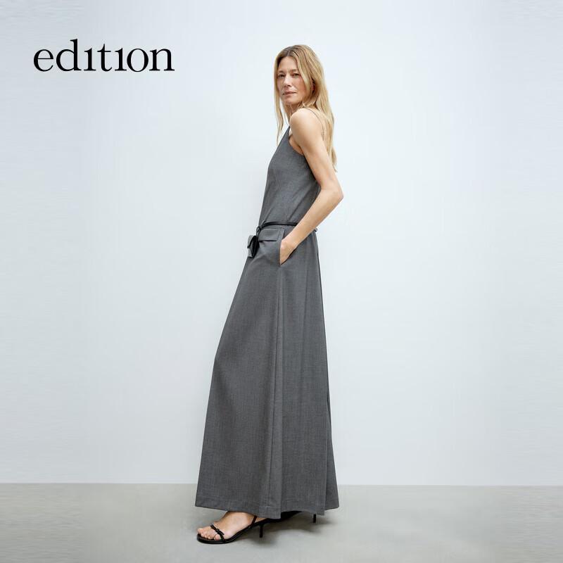 

Издание 2025 Весенний костюм на бретелях Плиссированное длинное платье с поясной сумкой M